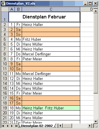 OfficeTools: Dienstplan mit Excel erstellen VBA