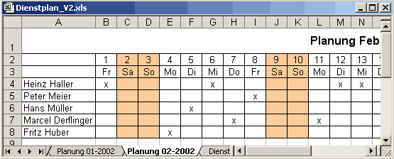 OfficeTools: Dienstplan mit Excel erstellen VBA